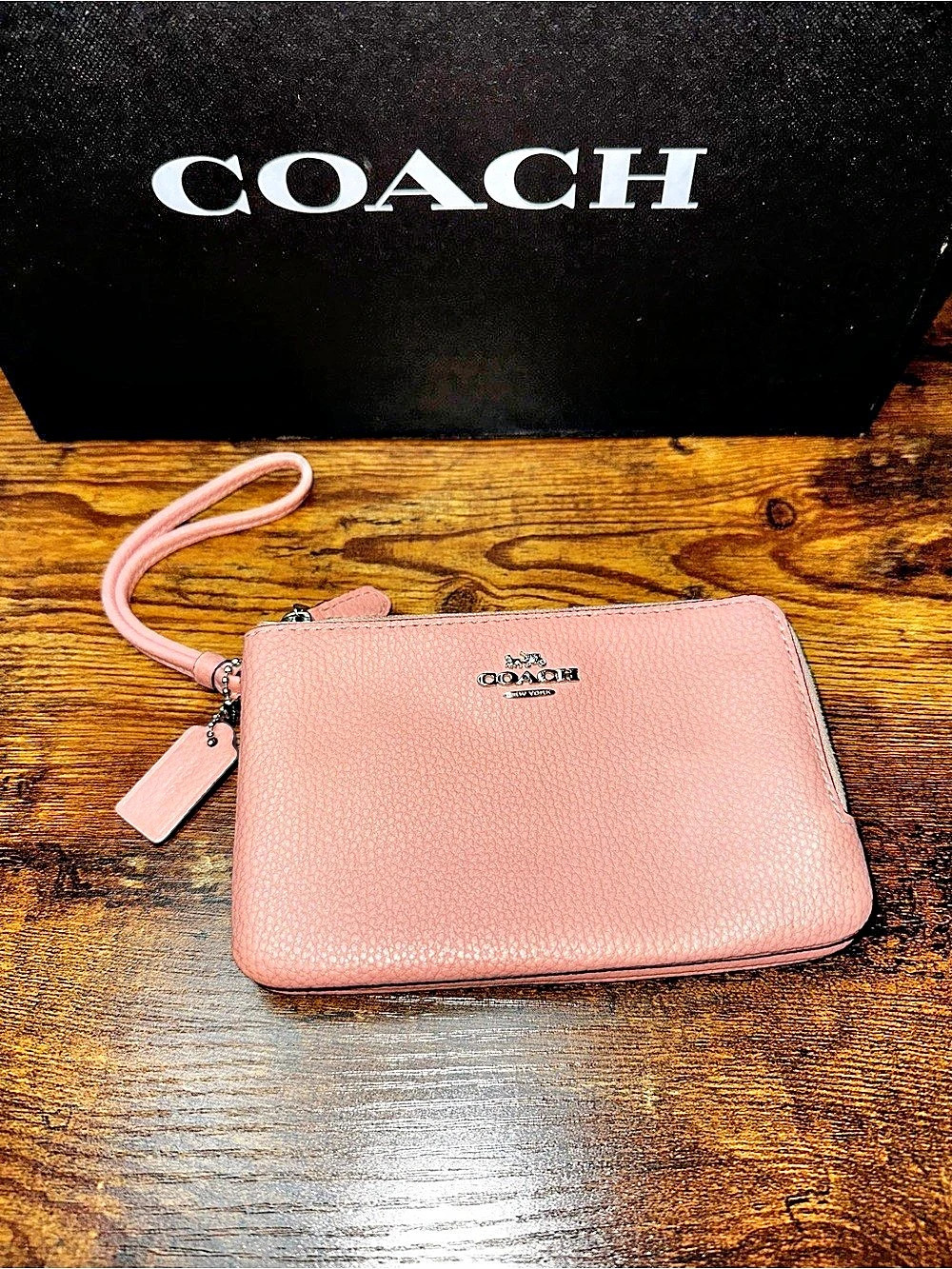 COACH Double Zip Wristlet Pink